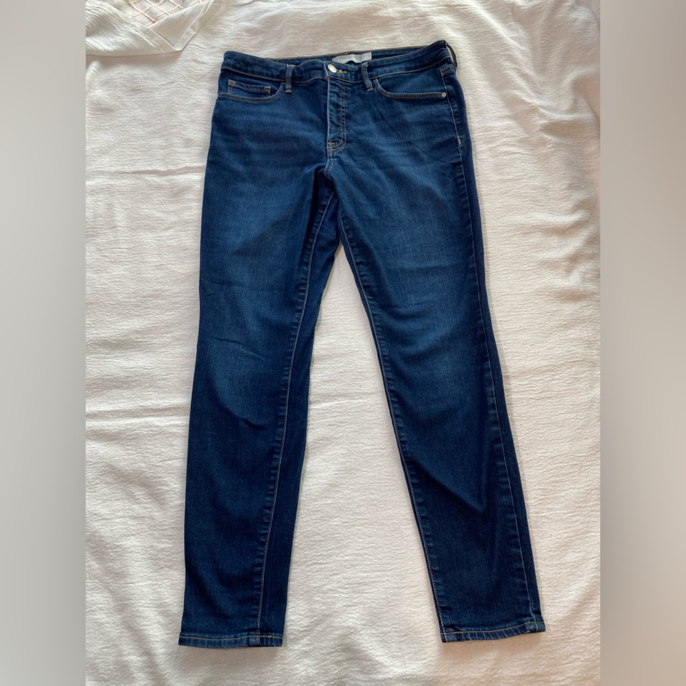 Athleta Sculptek Ultra Skinny Midnight Dark Wash Blue Jeans Womens Size 14